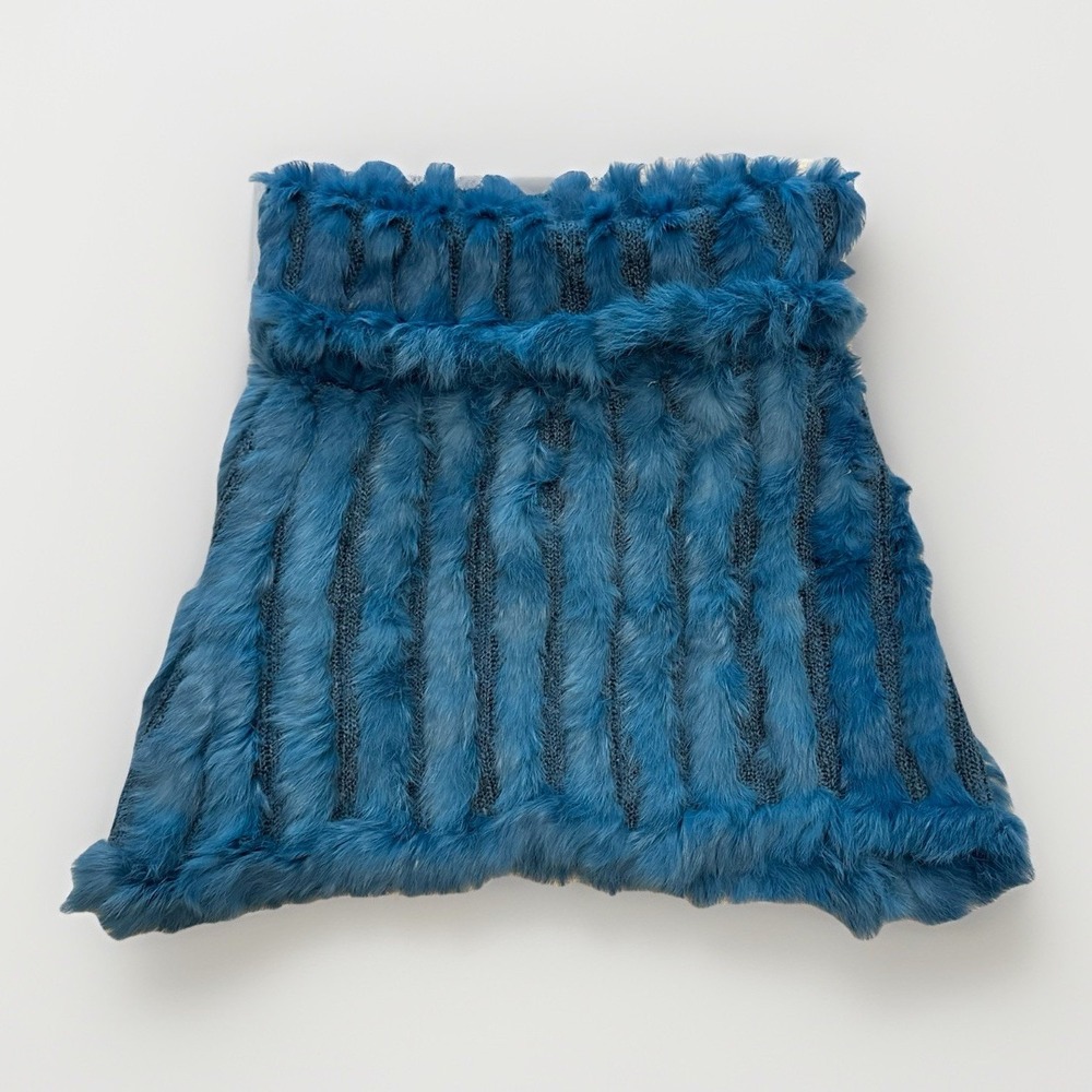 Vintage Bebe 100% Dyed Rabbit Fur Shaw/Poncho-One Size-Y2K-Glam-Rocker-Luxe-Soft